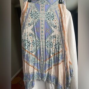 Bohemian Floral Print Hanker Chief Skirt